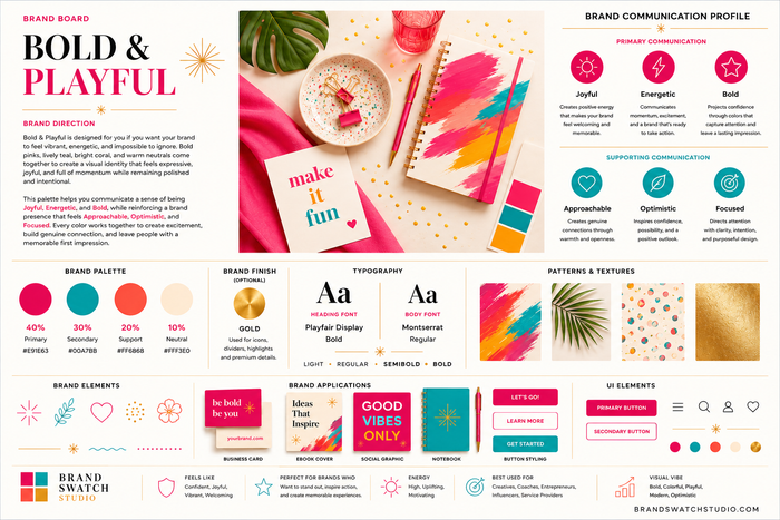 Bold and Playful Brand Swatch